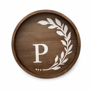 Rustic Brown Monogrammed Tray